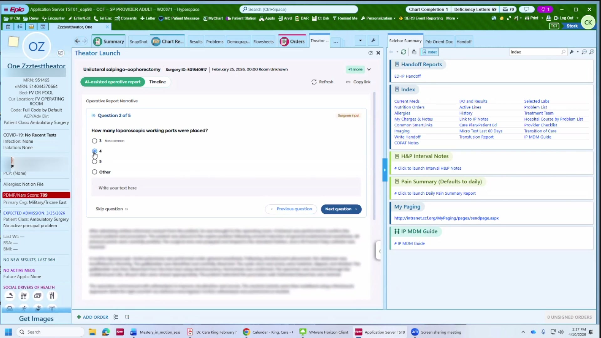 Procedural input questions